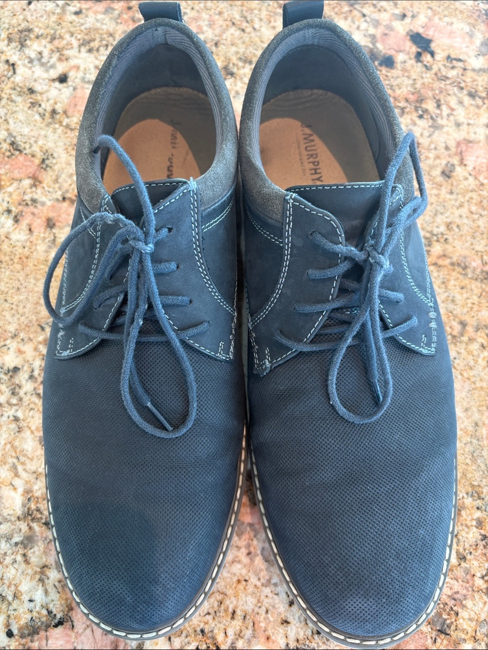 Johnston & Murphy Navy Blue Casual Lace-Up Shoes